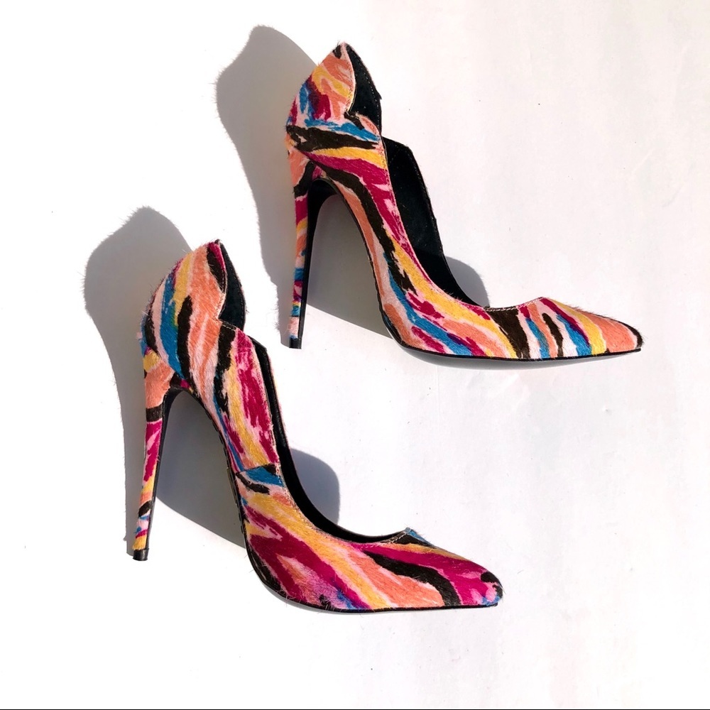 NEW Lust For Life LFL Pony Hair Fur Heel Pumps